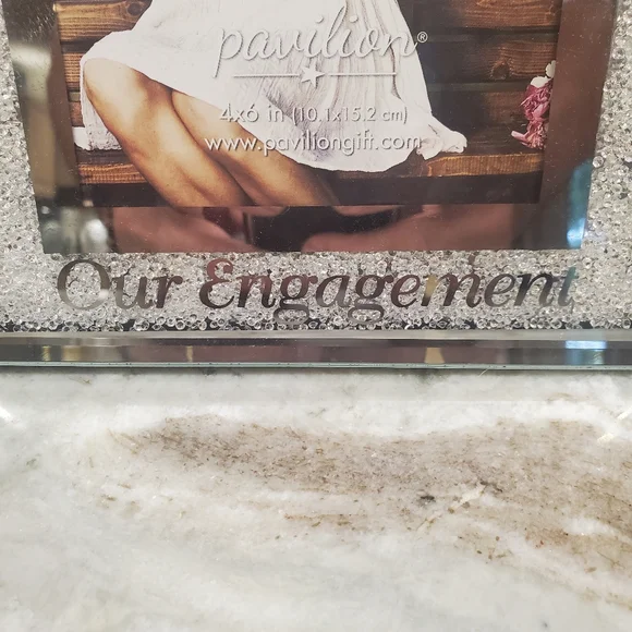Our Engagement Rhinestones Picture Frame 5x7 - Picture 3 of 8